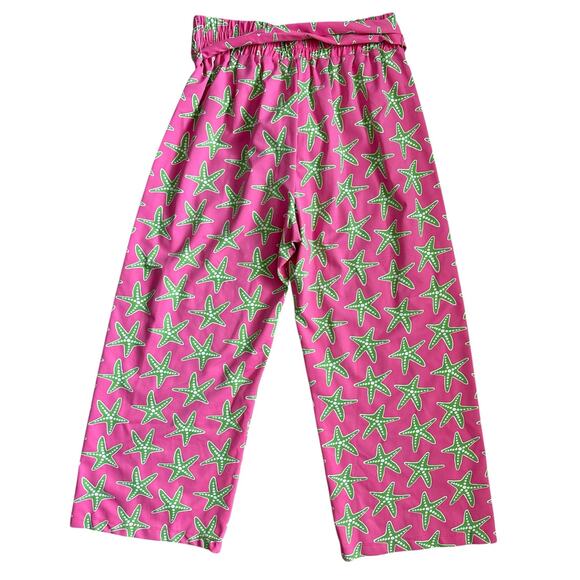 Sailor-Sailor Dorthy Pants Elastic Waist Belted Starfish Print Wide Leg Size XL - Picture 4 of 7